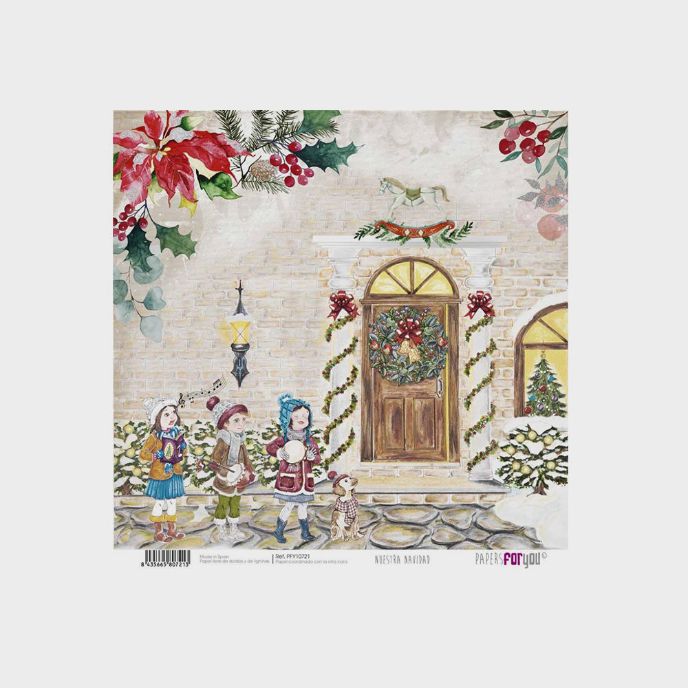 Set 10 Papiere Scrapbooking, Unsere Weihnachten, 30 x30 cm (5)