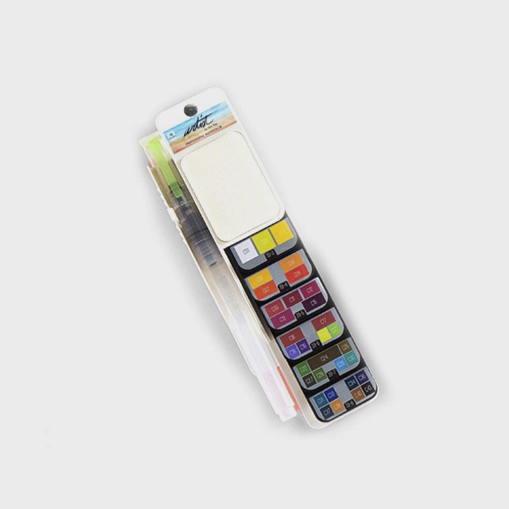 Aquarellset mit 33 Farben und Fächersystem von Alex Bog