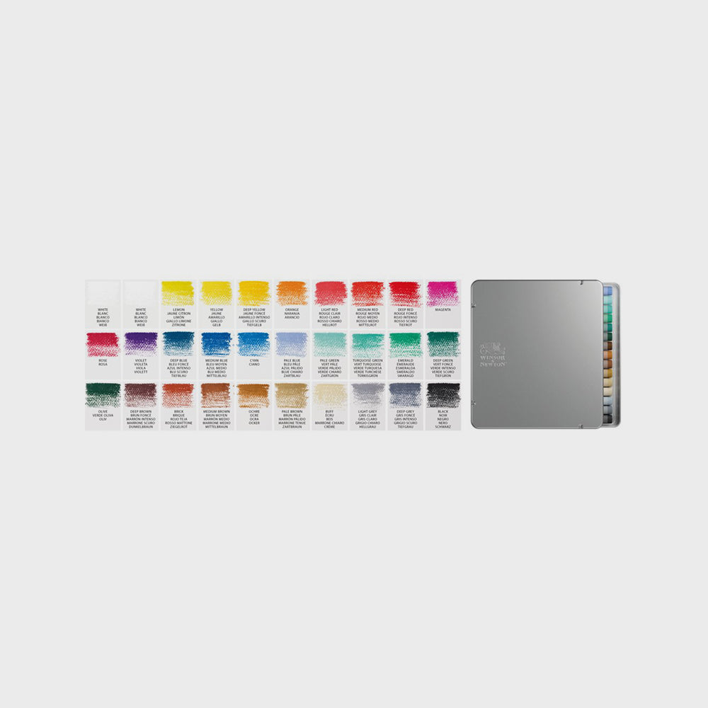 30er Set Pastellkreiden, Metallbox, Winsor & Newton (1)