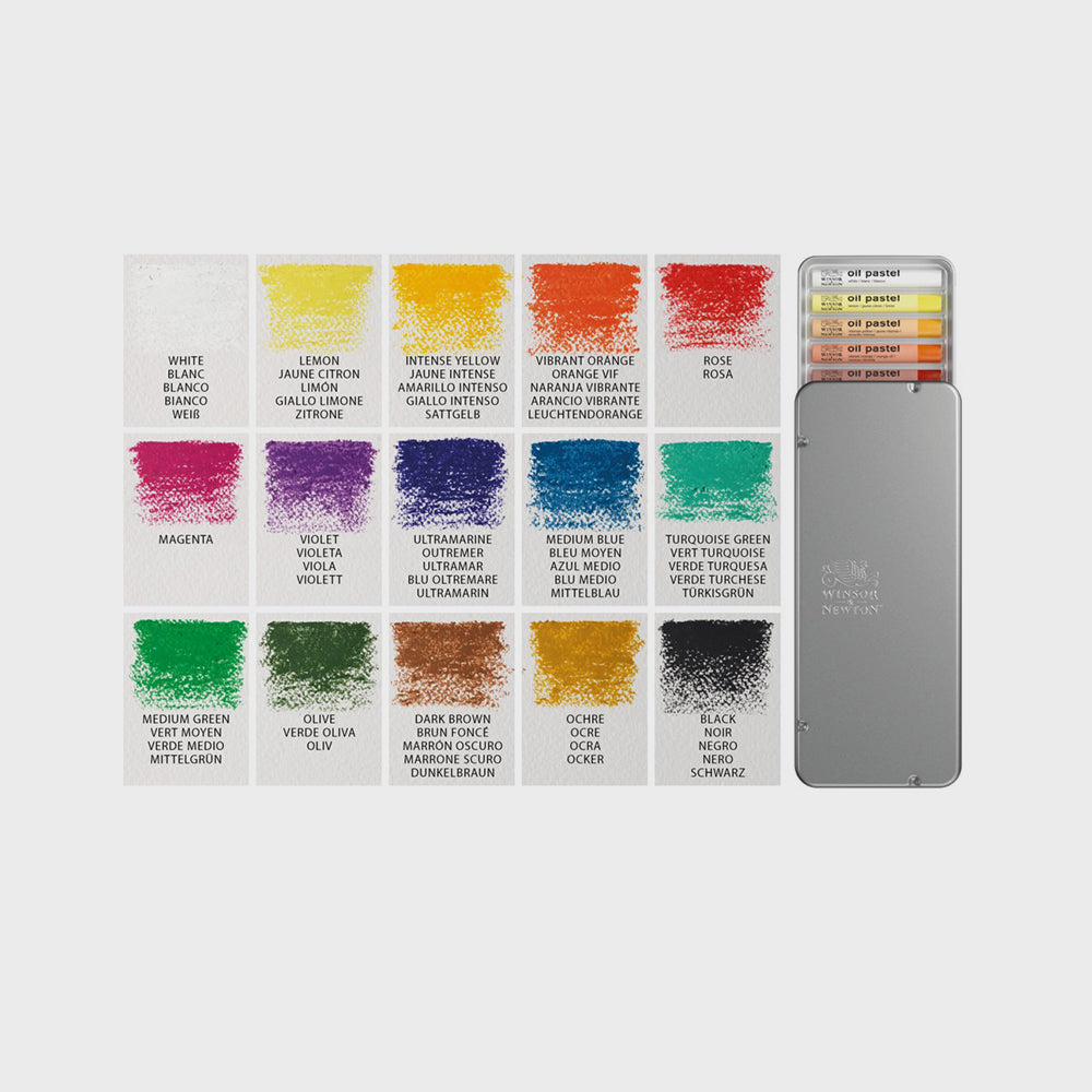 15er Set Pastellkreiden, Metallbox, Winsor & Newton
