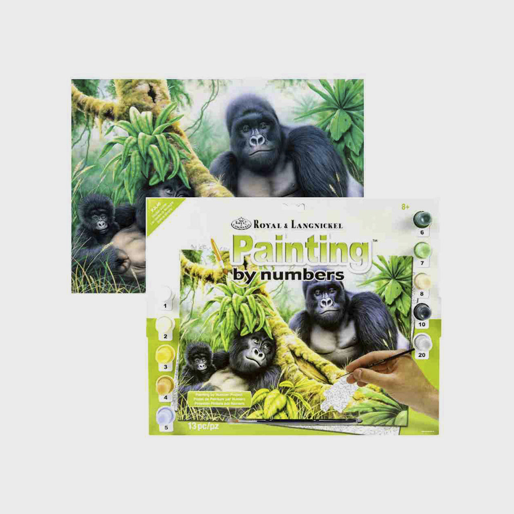 Set Gorillas Malen nach Zahlen, Royal & Landnickel, 13-teilig