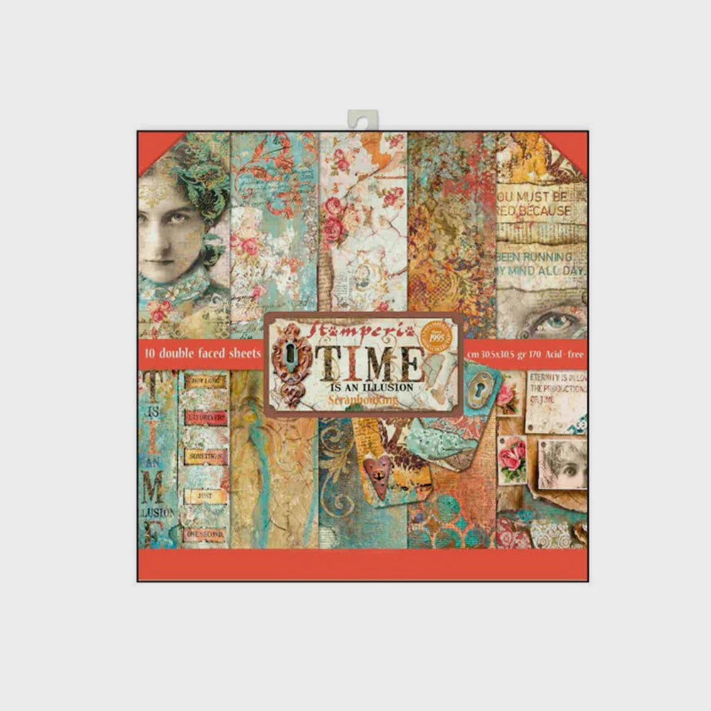 Set Bastelpapier Time is an Ilusion, 30,5 x 30,5 cm, Stamperia