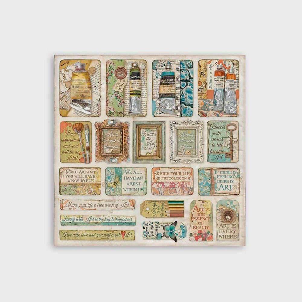 Set Bastelpapier Artelier Sara, 20,3 x 20,3 cm, Stamperia (10)