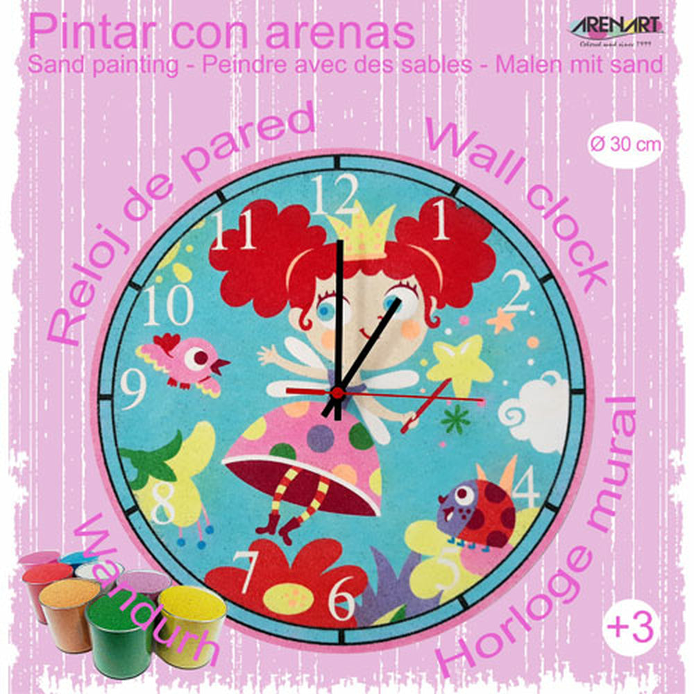 Set Malen mit Sand, Feen- Wanduhr, 30 cm