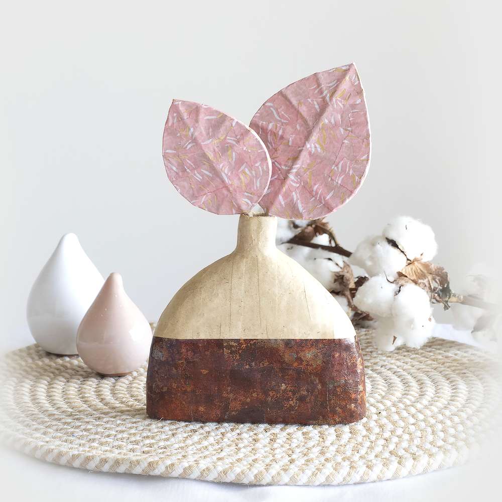 Mini Set  Creative Moment Vase mit Blättern, Decopatch (2)